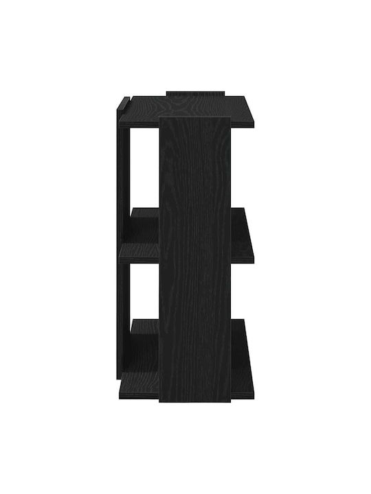 3-Tier Bookcase Black 60x30x60 cm Engineered Wood Black 60 x 30 x 60 cm