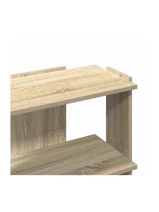 3-Tier Bookcase Sonoma Oak 60x30x60 cm Engineered Wood Brown 60 X 30 X 60 Cm