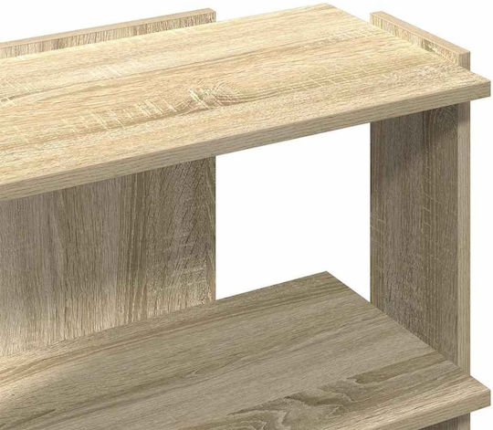 Βιβλιοθήκη 3 Επιπέδων Sonoma Δρυς 60x30x60 Εκ Επεξεργ Ξύλο Καφέ 60 X 30 X 60 Cm