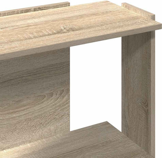 Βιβλιοθήκη 3 Επιπέδων Sonoma Δρυς 60x30x80 Εκ Επεξεργ Ξύλο Καφέ 60 X 30 X 80 Cm