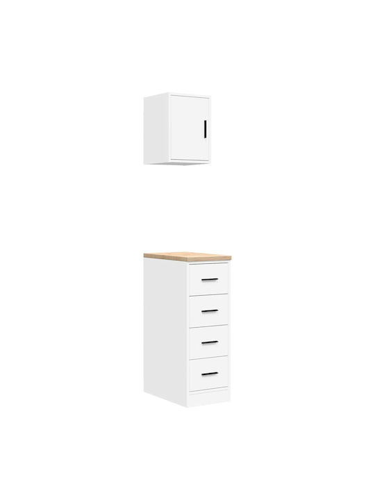 Office Storage Cabinet White L30xW51xH85cm