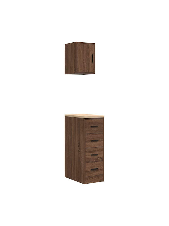 Office Storage Cabinet Brown Oak L30xW51xH85cm