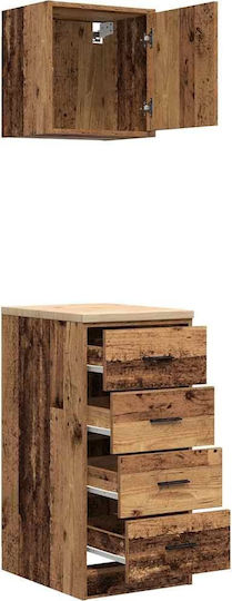 Office Storage Drawer from Solid Wood Brown 40x51x85cm