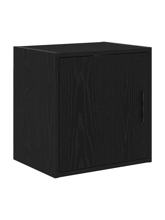 Cabinet de Birou din Lemn Masiv Negru 40x51x85cm