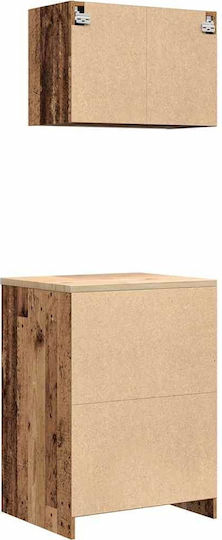 Office Storage Solid Wood Cabinet Coffee L60xW51xH85cm