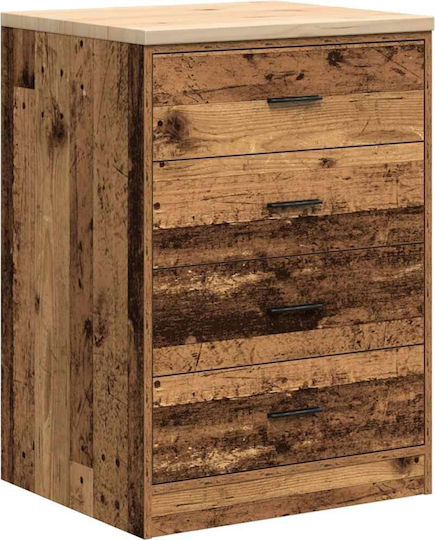 Office Storage Solid Wood Cabinet Coffee L60xW51xH85cm