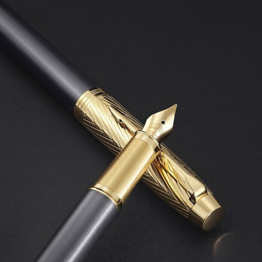 Parker Parker Füllfederhalter Set Mittel Gold mit Blauer Tintenfarbe