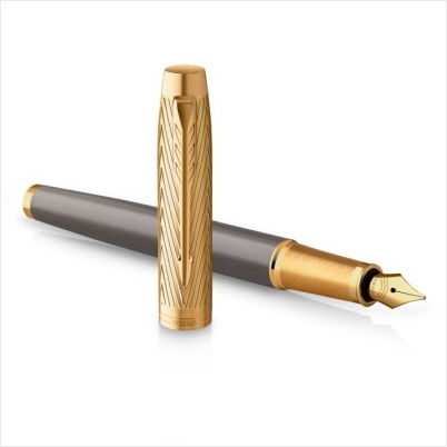 Parker Parker Füllfederhalter Set Mittel Gold mit Blauer Tintenfarbe