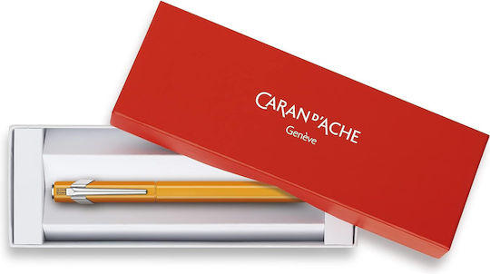 Caran D'ache Writing Pen Medium Orange made of Aluminum with Blue Ink