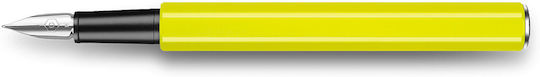 Caran D'ache Writing Pen Medium Yellow made of Aluminum with Blue Ink