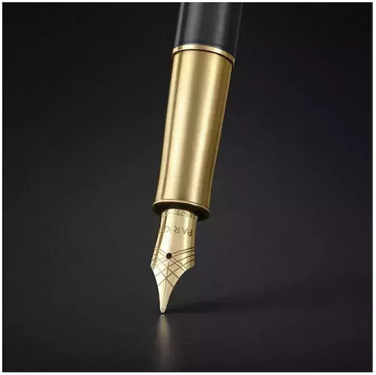 Parker Πένα Γραφής Medium Χρυσή με Μπλε Μελάνι