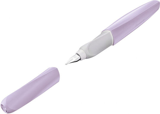 Eco Schreibfeder Mittel Lila aus Stahl mit Rot Tinte und mit 1 Ersatzfedern