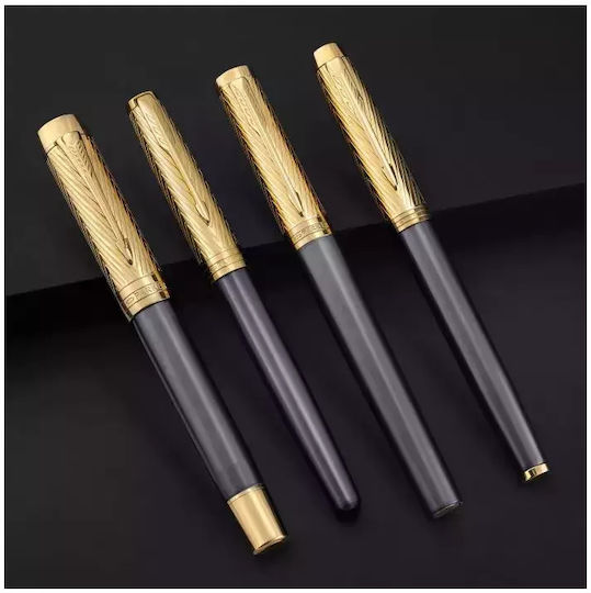 Parker Füllfederhalter Fein Gold aus Messing mit Blauer Tintenfarbe