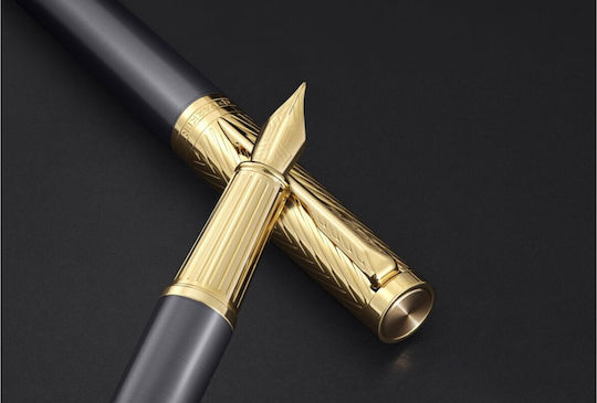 Parker Füllfederhalter Fein Gold aus Messing mit Blauer Tintenfarbe