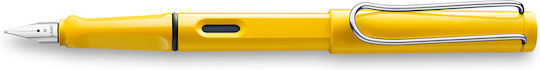 Lamy 018 Safari Πένα Γραφής Medium Κίτρινη από Πλαστικό με Μπλε Μελάνι