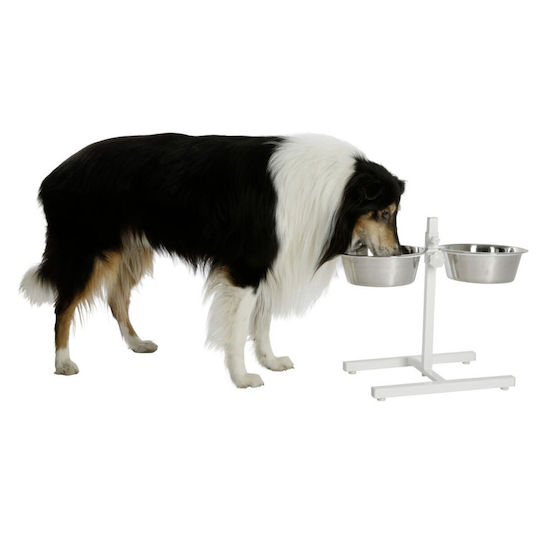 Kerbl Bowl Food & Water for Dog with Base 2x 3.6lt in White Color