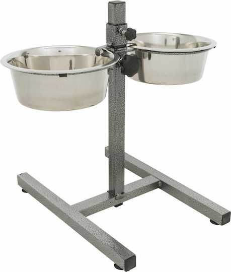 Trixie Edelstahl Schalen Futter & Wasser für Hund & Katze auf Basis von 2x 1.8lt 40cm in Silber Farbe 2Stück