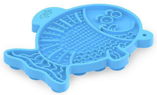 All For Paws Calming Pals Lick A Fish Silicone Feeder Slow Feeder for Dog & Cat with Base 18cm in Blue Color