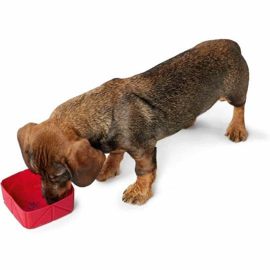 Hunter List Pet Travel Kit Bowl Silicone Food & Water for Dog & Cat with Base 590ml in Beige Color