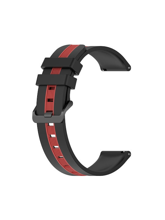 Curea pentru ceas Huawei Watch GT Runner Vertical din silicon în două tonuri 22mm Negru+Roșu Curea pentru ceas Huawei Watch GT Runner Vertical din silicon în două tonuri 22mm Negru+Roșu