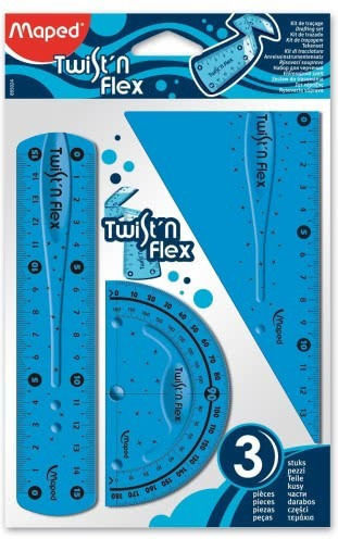 Maped Set 3 Instrumente Geometrice Plastice Twist 'n Flex (Diverse modele/culori)