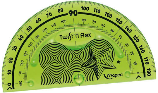 Maped Protractor Plastic Transparent 10cm Twist 'n Flex