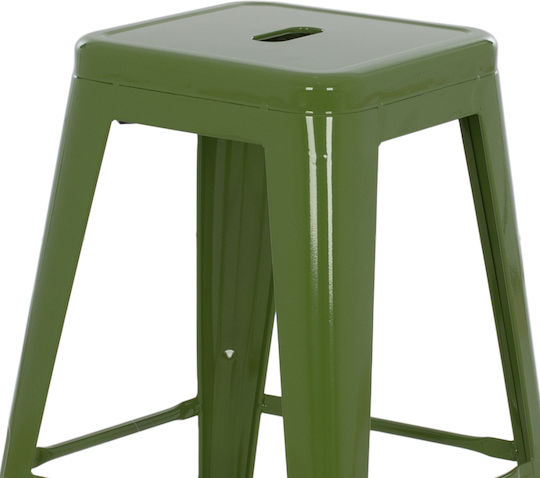 Μεταλλικό Σκαμπό Μπαρ Εξωτερικού Χώρου Melita Light Olive Green 43x43x67cm