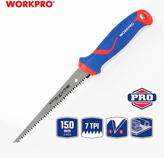 Πριονι Γυψοσανιδας 150mm 6" Wp215016 Workpro Profi Καρτελα