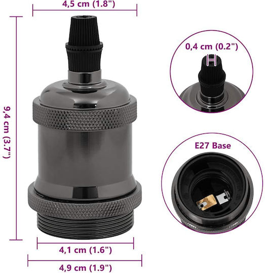 vidaXL Steckdosenverlängerung für Steckdose E27 in Schwarz Farbe Set 2Stück 4106528