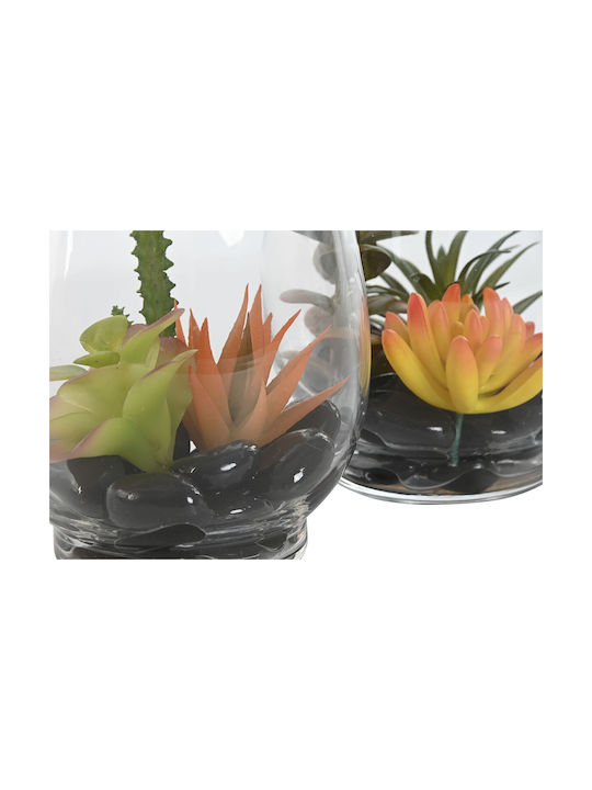 Decorative Plant Home Esprit PVC Crystal 10 X 10 X 15 Cm X2