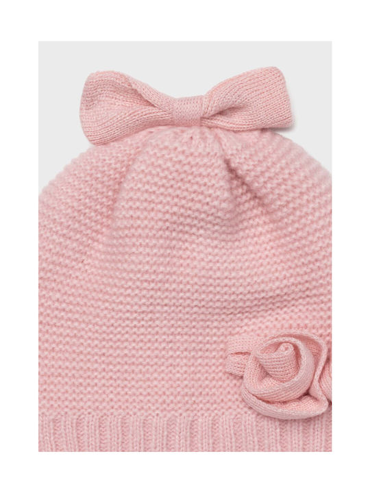 Mayoral Kids Beanie Set with Scarf & Gloves Knitted Pink for Newborn