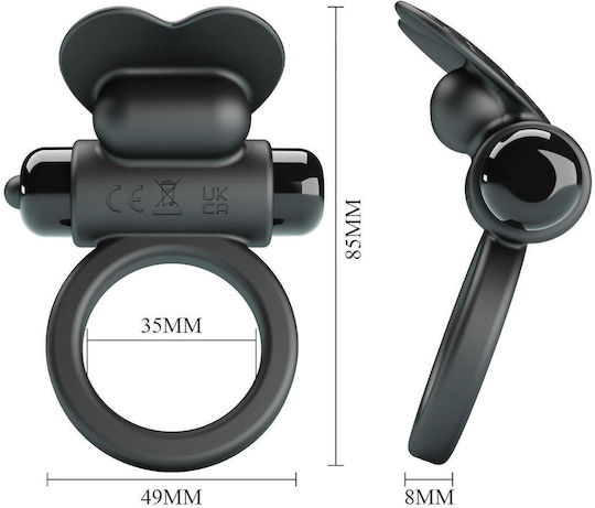 Pretty Love Vibrant Penis Ring Debonaire Black 10 Vibration Functions