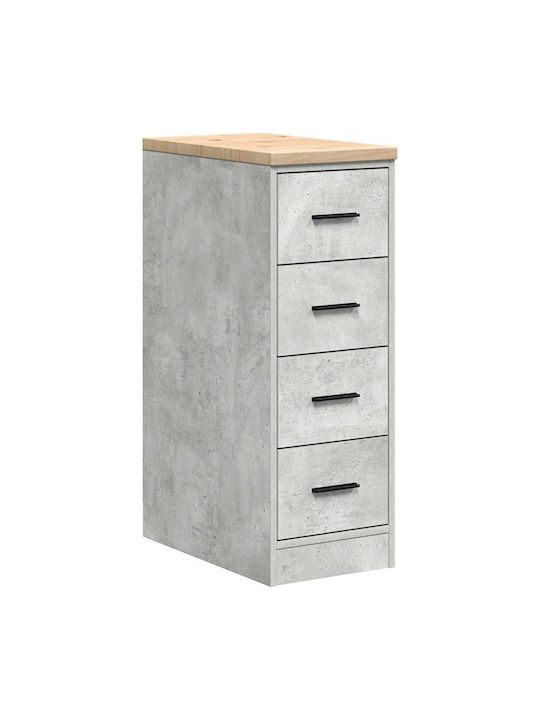 Vidaxl Garage Storage Cabinet 30x51x85 cm Solid Pine Wood Grey