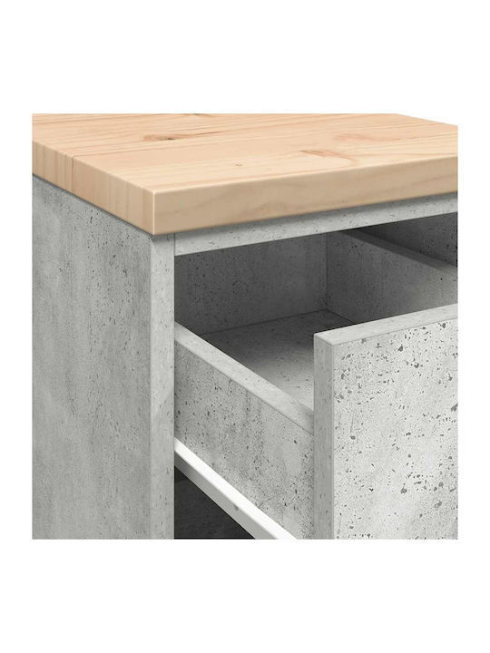 Vidaxl Garage Storage Cabinet 30x51x85 cm Solid Pine Wood Grey