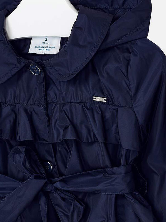 Kinder Trenchcoat Lang Winddicht Dark Blue
