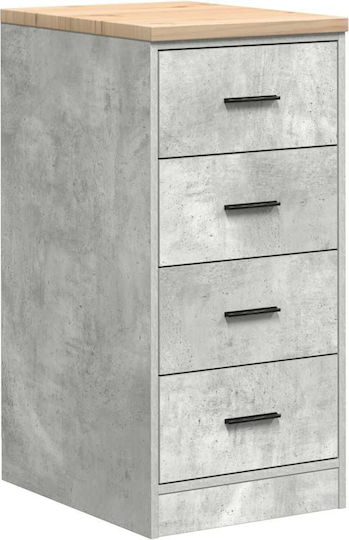 vidaXL Office Storage Drawer from Solid Wood Grey 40x51x85cm