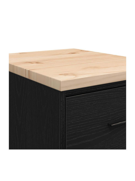 Ντουλάπι Γραφείου από Μασίφ Ξύλο Μαύρο 40x51x85cm