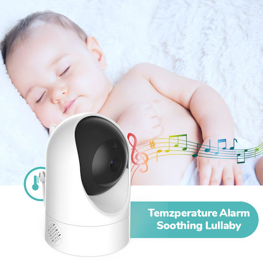 Powertech Drahtlose Babyüberwachung mit Kamera & Bildschirm 4.3" , Zwei-Wege-Kommunikation & Schlaflieder