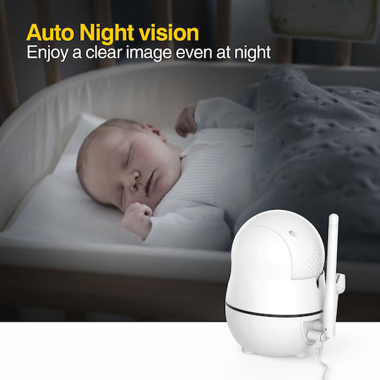 Powertech Wireless Baby Monitor with Camera & Screen 7" , Two-way Communication & Lullabies