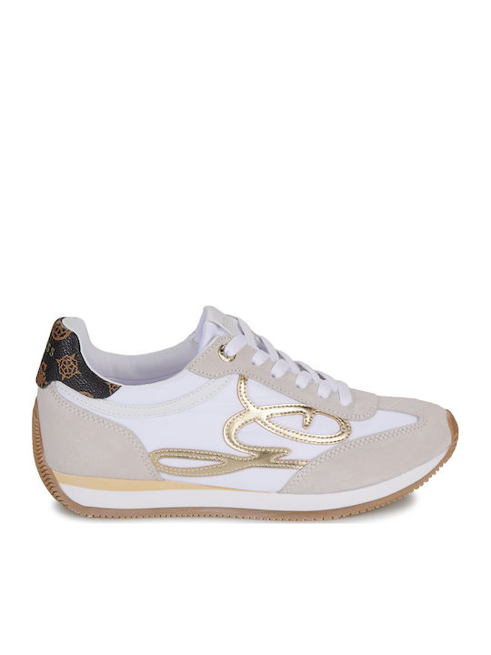 Damen Sneakers Brown- White- Beige