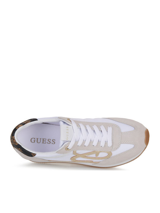 Damen Sneakers Brown- White- Beige