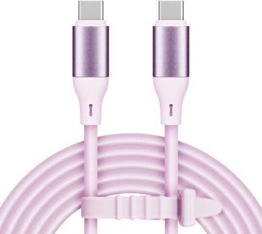 Cablu USB Type-C USB Type-C 100 W 1 M Roz Silicon Kruger&matz Basic