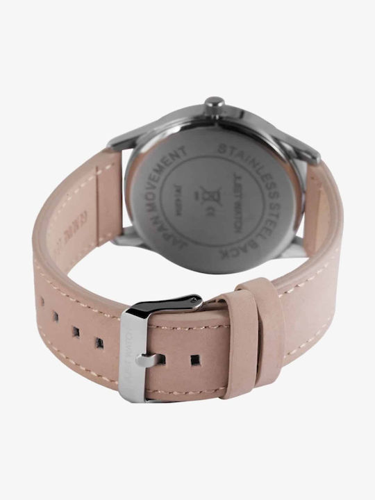 Just Watch Herrenuhr Batterie mit Rosa Lederarmband