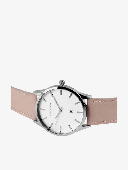 Just Watch Herrenuhr Batterie mit Rosa Lederarmband