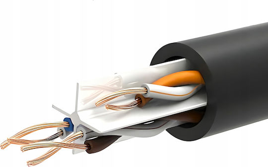 Montis U/UTP Cat.6 (Gigabit) Καλώδιο Δικτύου Ethernet εξωτερικού χώρου 15m Μαύρο