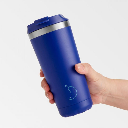 Chilly's Original Glass Thermos Stainless Steel BPA Free 500ml Matte Blue