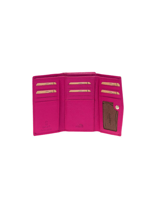 Lavor Small Leather Women's Wallet Cards with RFID Fuchsia