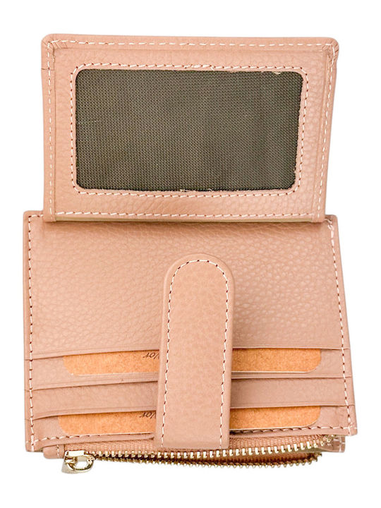 Small Leather Women's Wallet Classic with RFID Pink