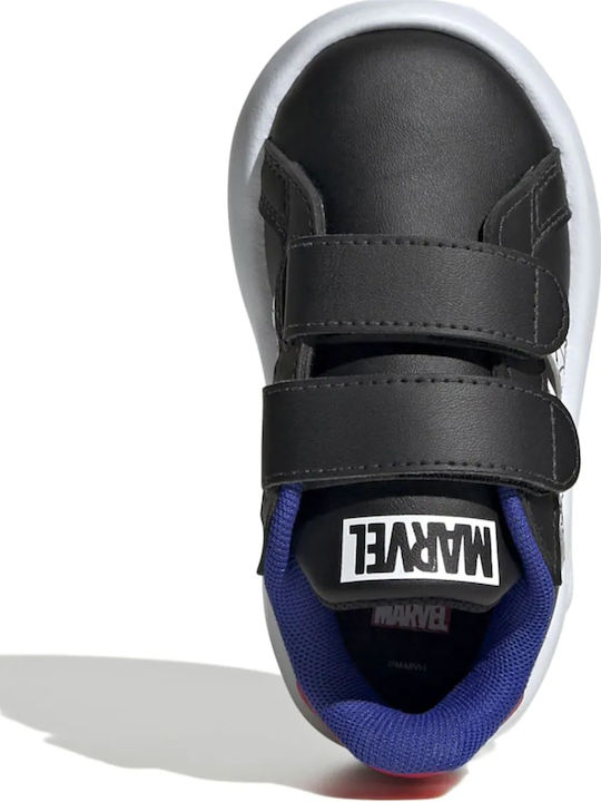 Marvel Grand Court Spider-Man Παιδικά Sneakers με Σκρατς Core Black / Cloud White / Semi Lucid Blue