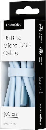 Cablu USB MicroUSB 1 M Silicon Albastru Kruger&matz Basic